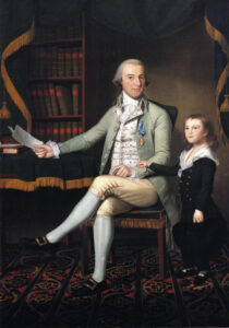 Benjamin Tallmadge in 1790, with one of his sons.