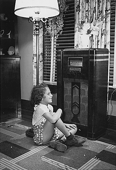 Girl in 1930s with Radio (FDR Library)